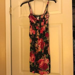 Flowered dress - tank with elastic around waist